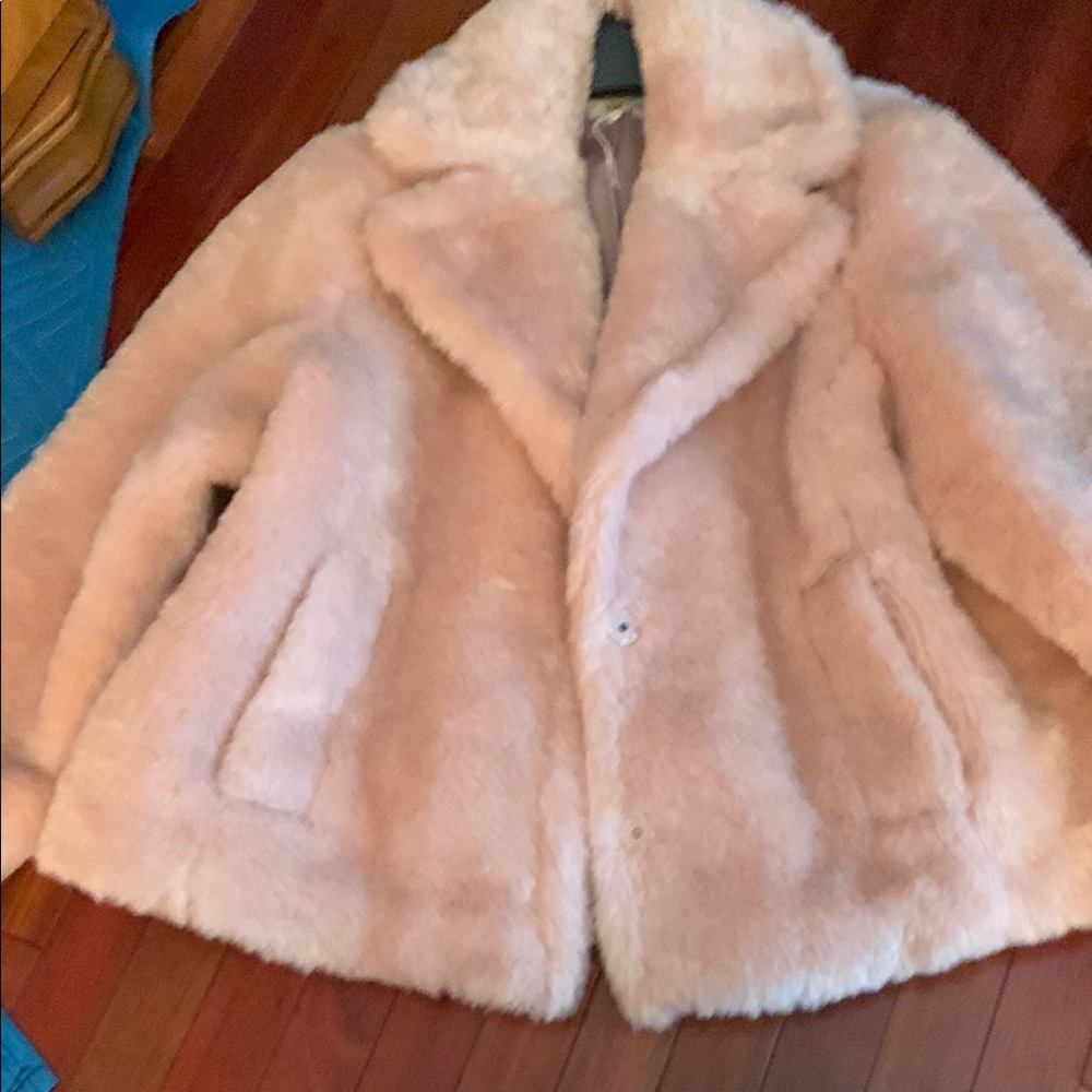 Women's Pink Faux Fur Coat